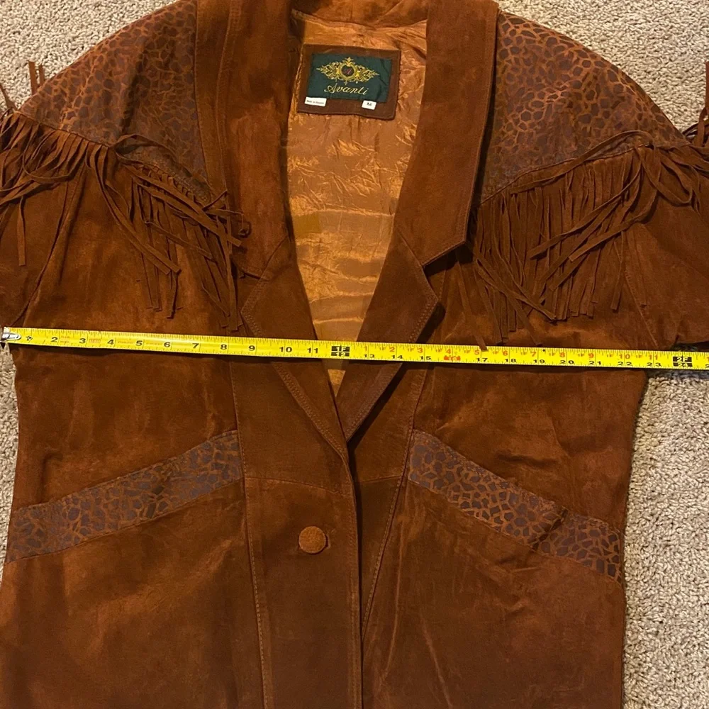 Avanti Brown Suede Fringe Blazer - Picture 11 of 12